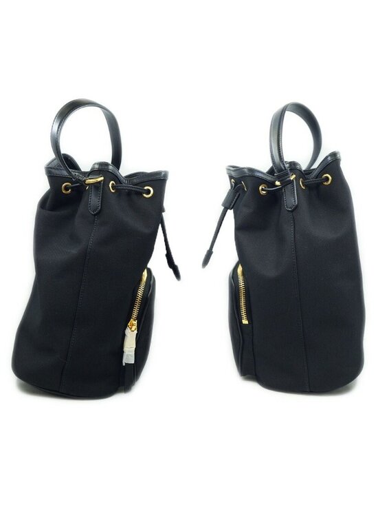 Prada Bucket Backpack Black Gold main image 4